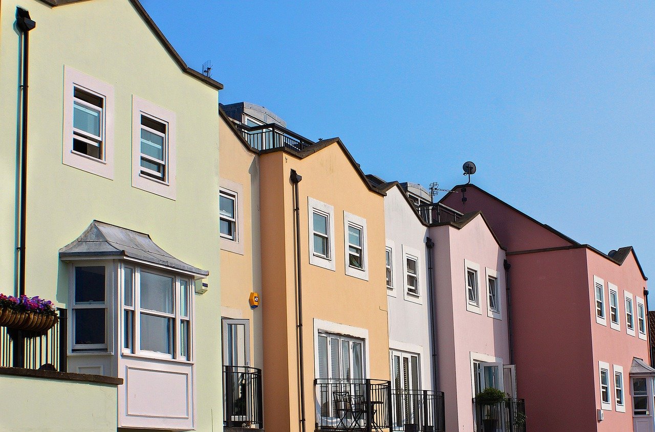 A row of townhouses